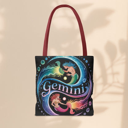 Gemini Zodiac Tote Bag - Colorful Astrology Bag, Gift for Astrology Lovers, AOP Tote for Geminis, Horoscope Design, Birthday Gift