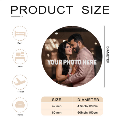 Personalized Round Blanket – Upload Your Own Photo