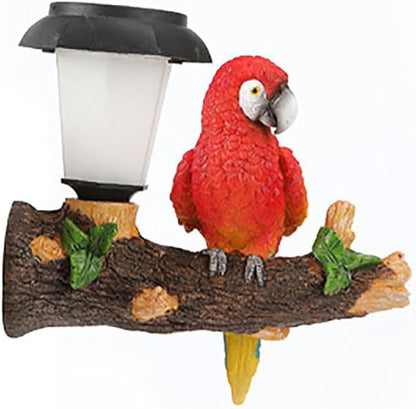 Parrot Solar Hanging Garden Statue with Lantern - Outdoor Fence Decor