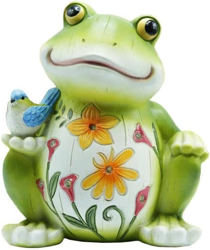 Solar Frog Statue Outdoor Light - Waterproof Resin Garden and Patio Decor