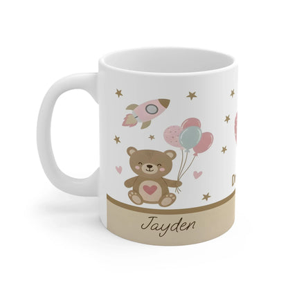 Dream Big Teddy Bear Mug - Personalized Name Gift - Dream Dragons