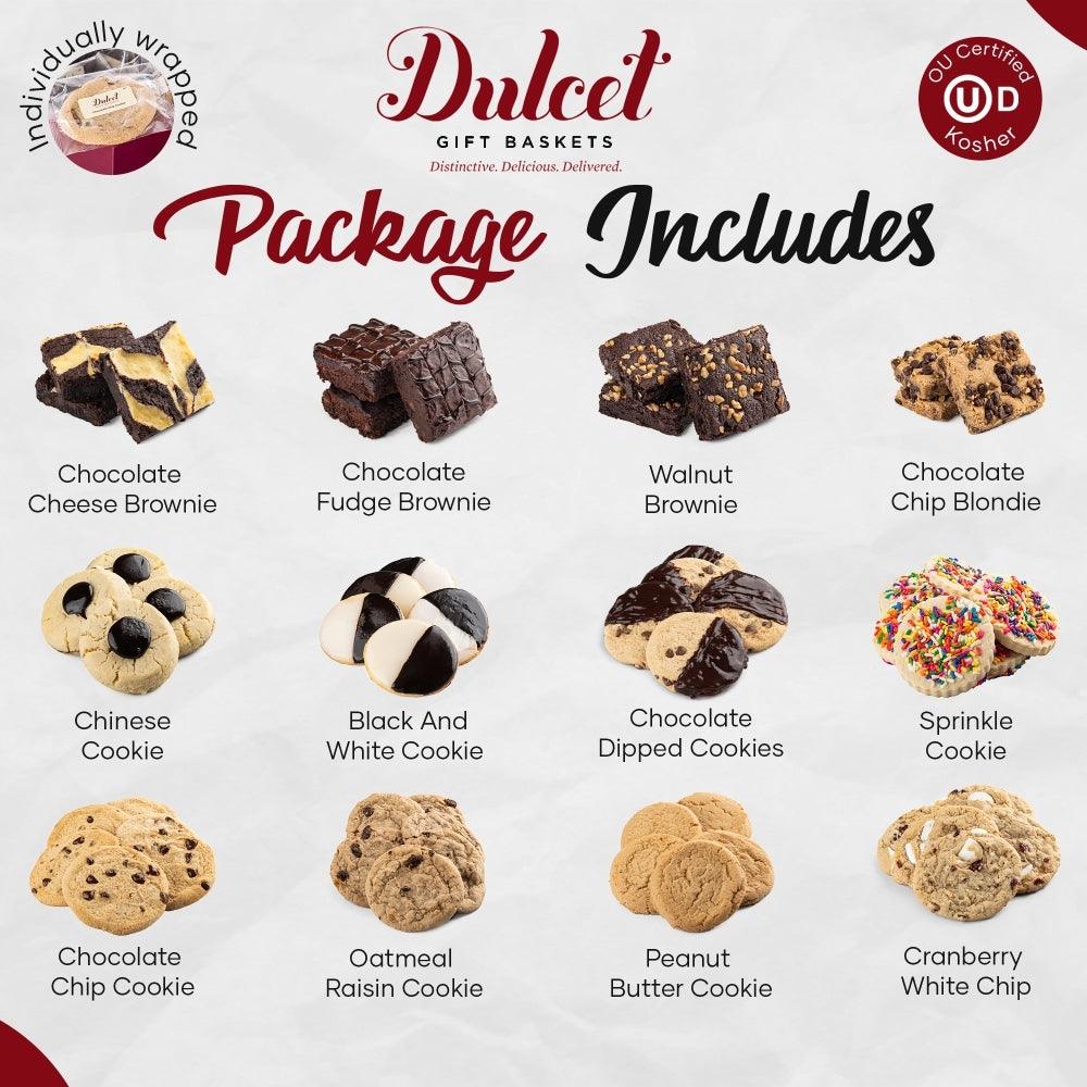 Assorted cookie and brownie variety shown on package with multiple cookie flavors