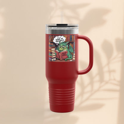 Colorful Insulated Travel Mug, 40oz | How Not To Burn Bridges - It's A Work In Progress - Perfect for Book Lovers, Gifts for Readers