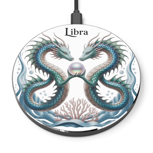 Libra Dragon Wireless Charger - Zodiac Dragon Fantasy Qi Charging Pad, Libra Birthday Gift for Dragon Lovers and Astrology Fans