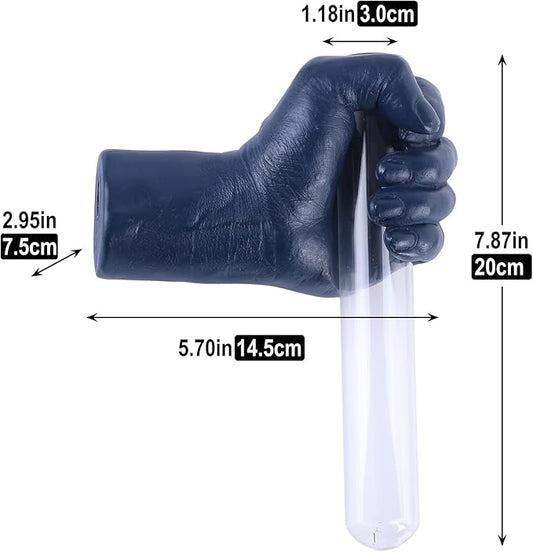 Blue Hand Wall Vase Sculpture - Modern Resin Wall Art with Test Tube Vase for Flowers, Plants, and Decorative Branches