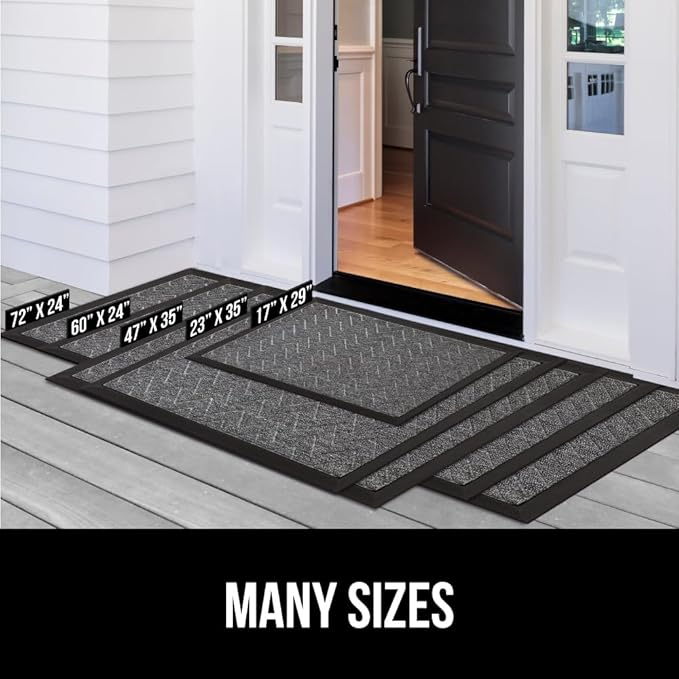 Ocean Blue Waves Doormat – 17"x29" | 100% Waterproof All-Season WeatherMax | Natural Rubber Backing | Easy Clean Indoor Outdoor Mat
