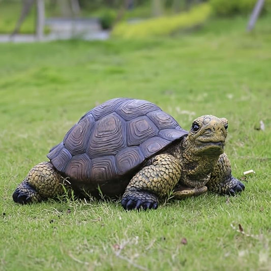 Brown Turtle Garden Statue - Handmade Weather-Resistant Resin Outdoor Decor