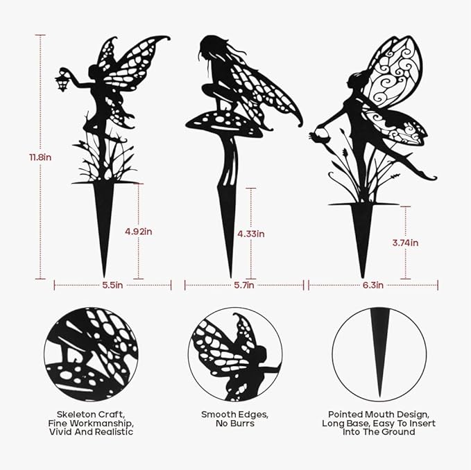 Decorative Garden Stakes, Fairy Garden Statues for Home and Garden (12)