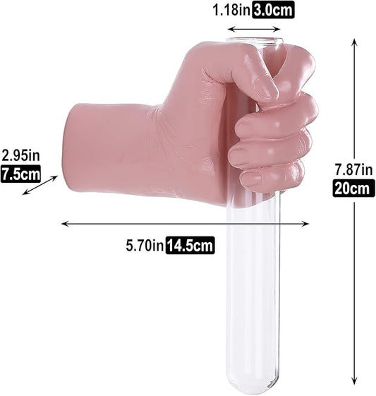 Pink Hand Wall Vase Sculpture - Modern Resin Wall Art with Test Tube Vase for Flowers, Plants, and Decorative Branches