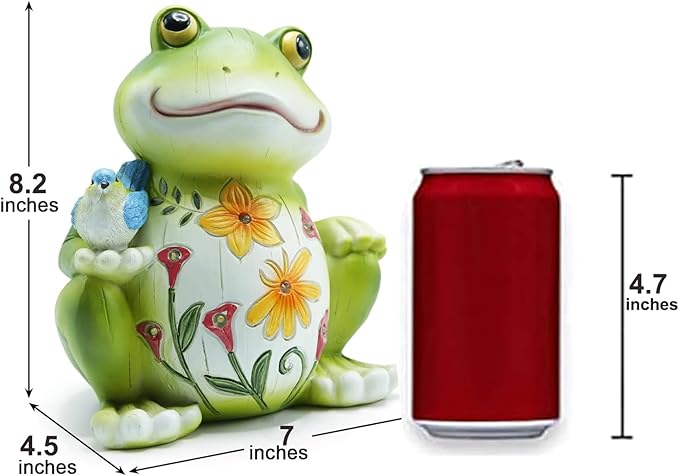 Solar Frog Statue Outdoor Light - Waterproof Resin Garden and Patio Decor