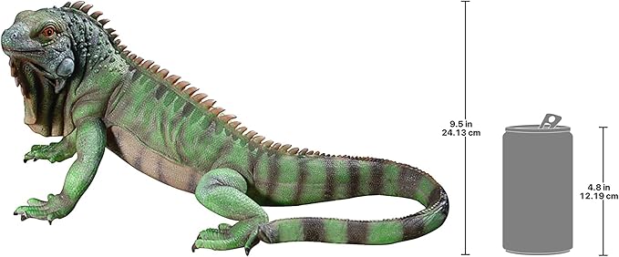 Iggy the Iguana Garden Statue - Large Colorful Hand-Painted Reptile Decor for Lawn, Patio, Porch, and Indoor-Outdoor Display