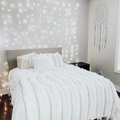 Cool White Curtain Lights – 594 LEDs 20x10ft | 27 Strings | Memory Function | The Wide-Format Backdrop for Wedding Head Table Pergola Canopy Bedroom Wall