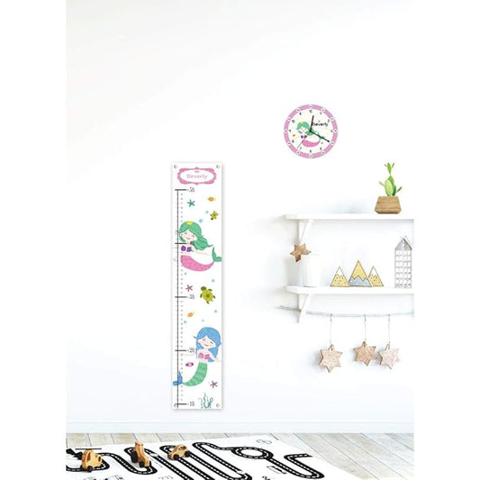 Personalized Mermaid Growth Chart for Kids – Canvas with Name | 55" x 11" | Measures 1ft–5ft | Made in USA | Kids Room Decor & Gift