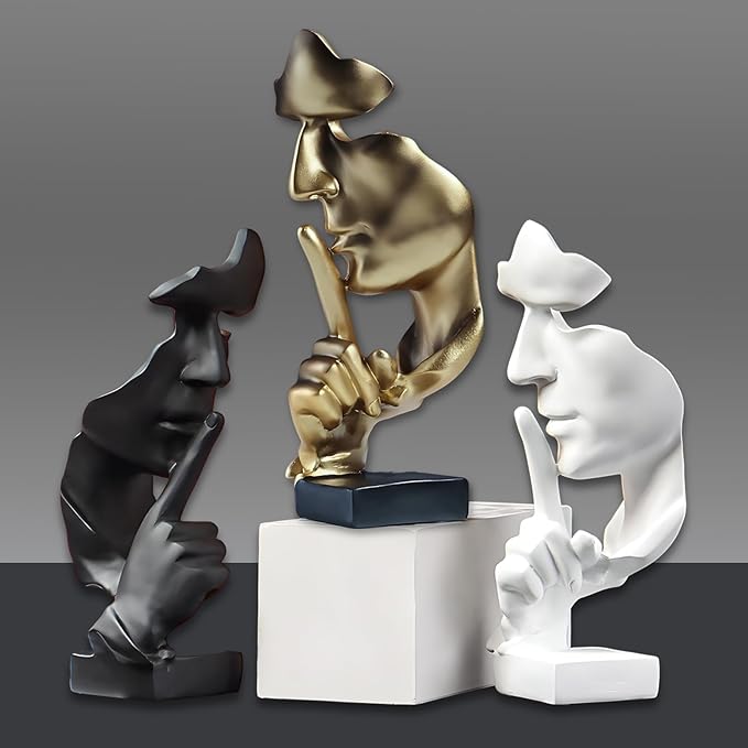 Thinker Abstract Statue - Large Modern Resin Sculpture for Home, Office, and Study Decor