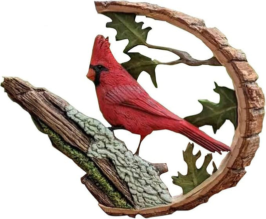 Hand-Carved Cardinal Bird Sculpture - Wooden Cardinal Figurine Pair, Cardinals Appear When Angels Are Near, Sentimental Bird Lover Gift
