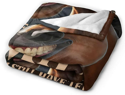 Funny Horse Kids Throw Blanket – 50"x40" | Soft Fleece Novelty Blanket | Fun Gift for Horse Lovers, Boys & Girls