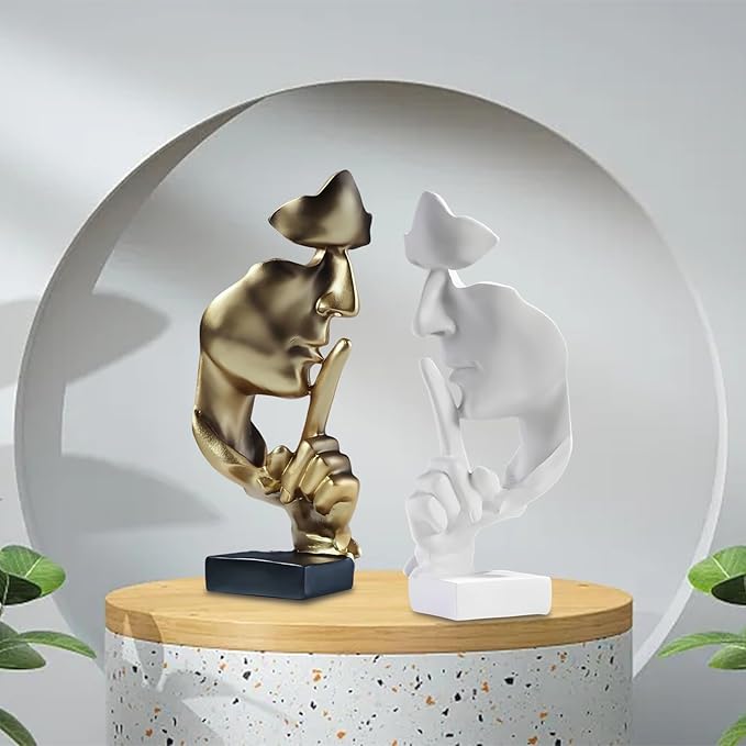 Thinker Abstract Statue - Large Modern Resin Sculpture for Home, Office, and Study Decor