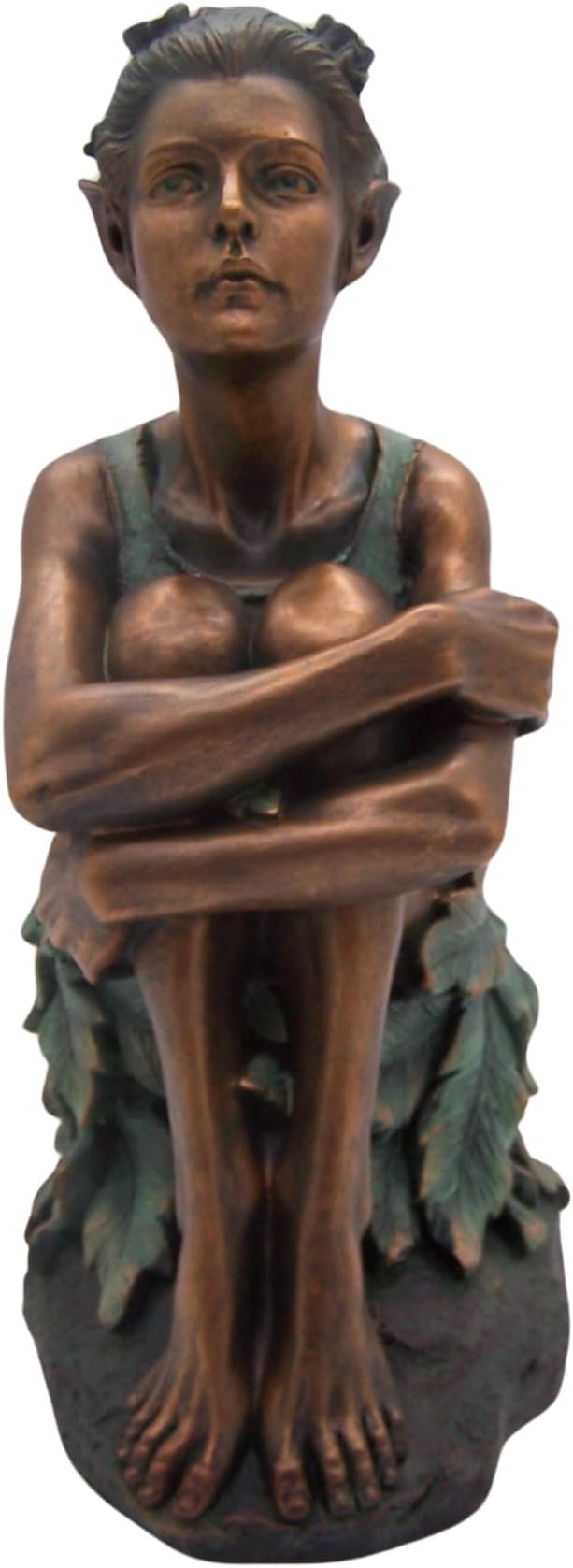 Fairy Garden Statue Holding Knees - 13-Inch Whimsical Resin Outdoor Decor