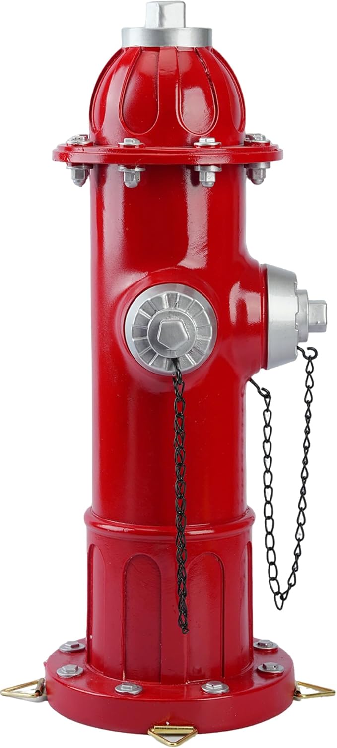Fire Hydrant Garden Statue and Dog Potty-Training Post - 14.5-Inch Resin Decor