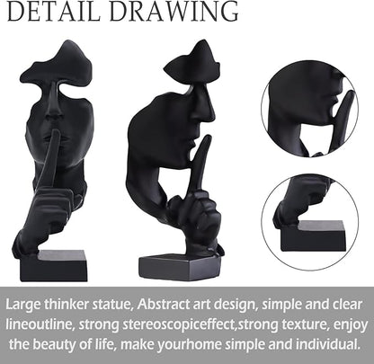 Thinker Abstract Statue - Large Modern Resin Sculpture for Home, Office, and Study Decor