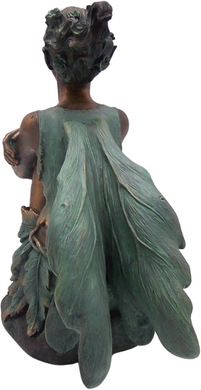 Fairy Garden Statue Holding Knees - 13-Inch Whimsical Resin Outdoor Decor