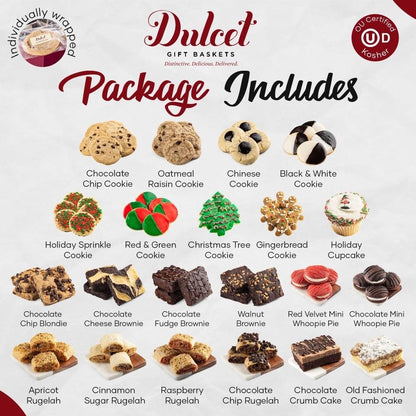 Assorted cookie variety assortment in gift package, including holiday sprinkle cookies
