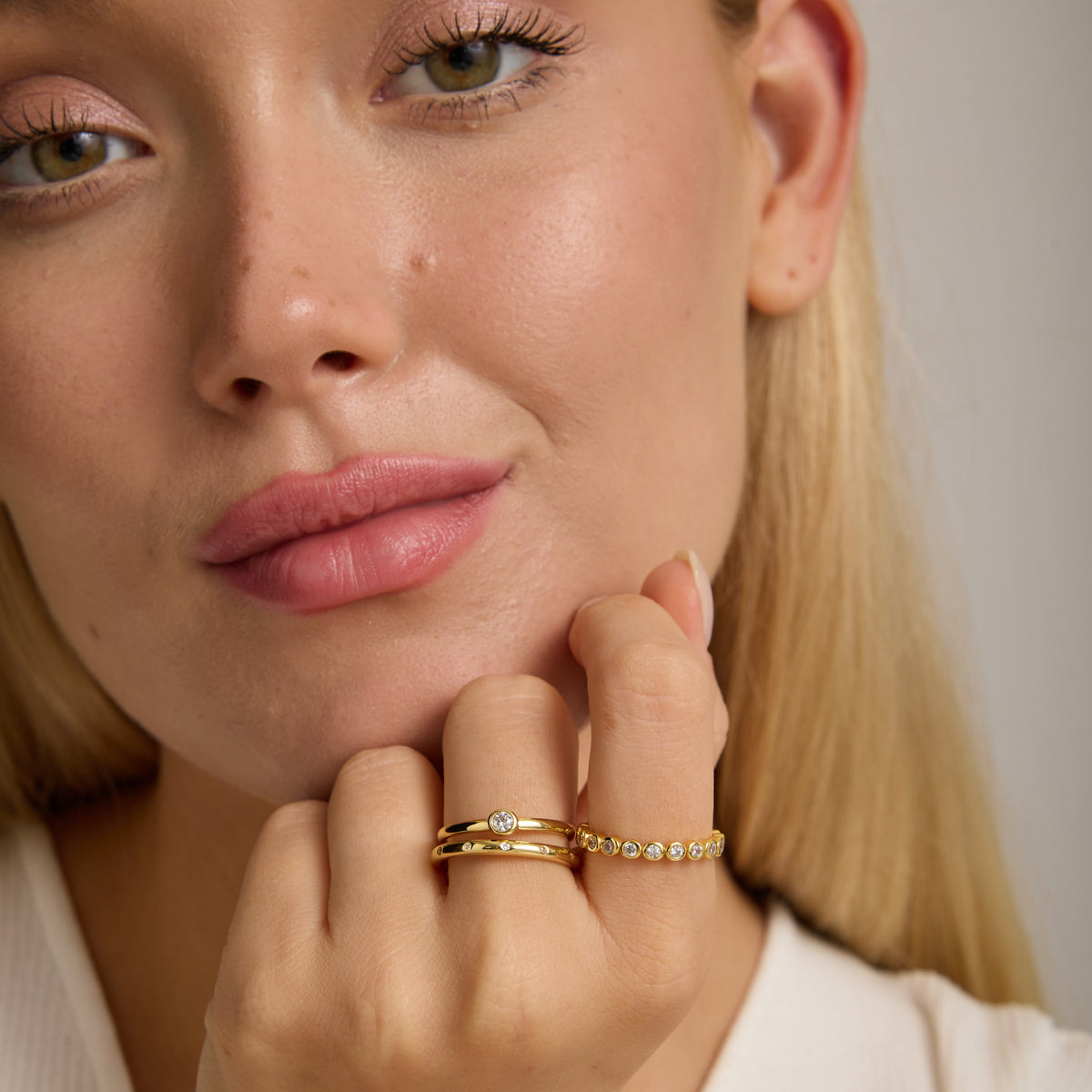 Bezel Eternity Ring | 18K Gold-Plated, Round 5A CZ, 3.2 mm