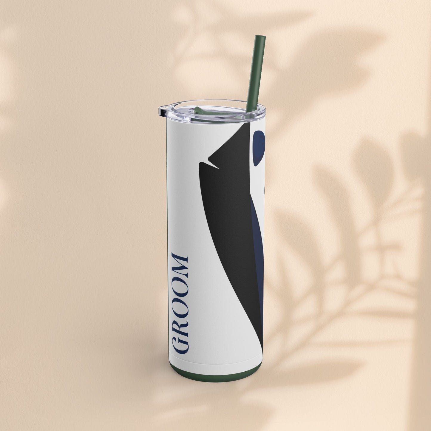 Groom Tuxedo Tumbler, Stylish Groom Tumbler for Weddings, Bachelor Parties, and Gifts, 20oz Matte Skinny Cup, Wedding Party Favor