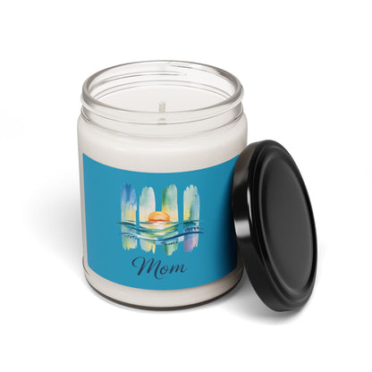 Mom Ocean Sunset Soy Candle – 9oz Reusable Glass Jar | 50–60 Hour Burn | 7 Scents | Meaningful Gift for Mom