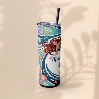 Mermaid Mother of the Bride Tumbler - 20oz Skinny Tumbler Wedding Gift for Mum of the Bride, Beach Wedding Bridal Party Favour