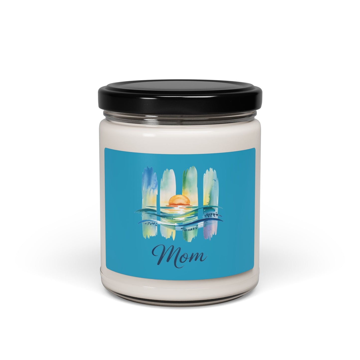 Mom Ocean Sunset Soy Candle – 9oz Reusable Glass Jar | 50–60 Hour Burn | 7 Scents | Meaningful Gift for Mom