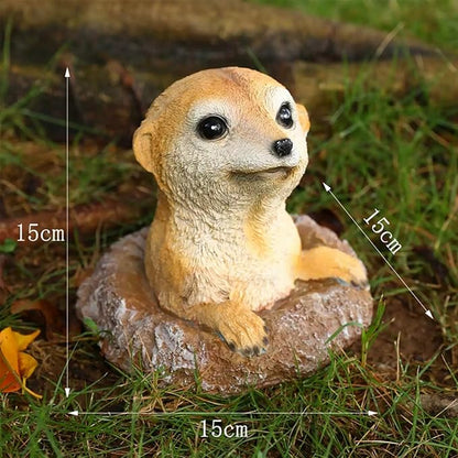 Meerkat Garden Statue - Lifelike 6-Inch Animal Outdoor Decor
