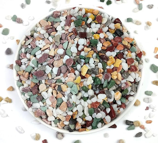 Colorful natural stone pebbles, multicolor 0.2-inch gravel for pots and vases