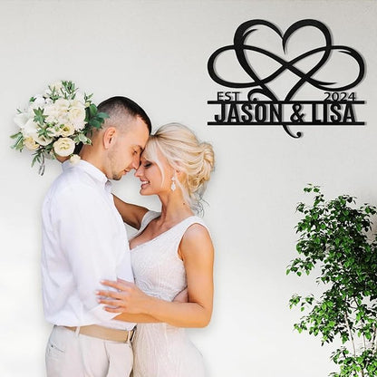 Infinity heart wall sign with EST Jason & Lisa, 2024