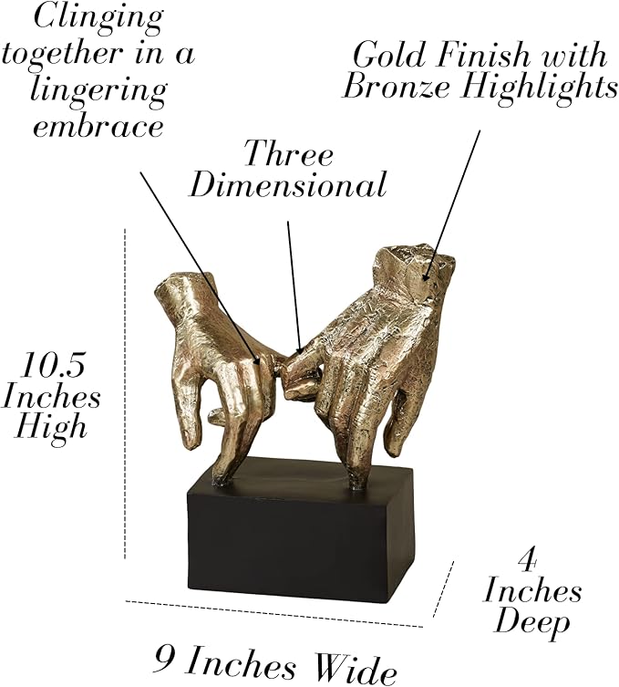 Loving Touch Hands Table Sculpture - Pinky Promise Indoor Decor for Bedroom, Living Room, or Office