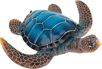Large Sea Turtle Garden Statue - Hand-Cast Stone and Resin Ocean Decor