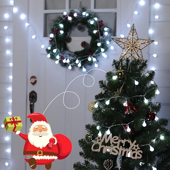 Pure White Globe String Lights – 33ft 100 LED | IP44 Waterproof | Remote Dimmer Timer 8 Modes | Indoor Outdoor Party Wedding Garden Christmas