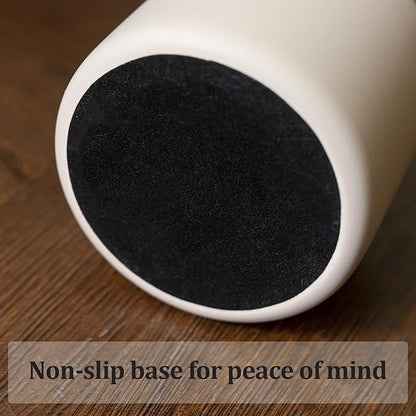 Ceramic vase opening with black inner base and speckled texture