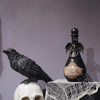 Gothic Dragon Potion Bottle - Handcrafted Resin Halloween Decor for Witch Shelves and Tiered Trays