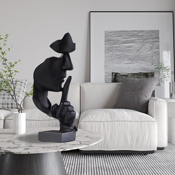 Thinker Abstract Statue - Large Modern Resin Sculpture for Home, Office, and Study Decor