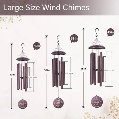 Large size personalized wind chime with three hanging rods and round floral message disc