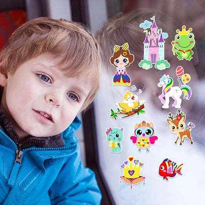 Animal Gel Window Clings for Kids – 21pcs | Thick Reusable Vinyl Stickers | Safari Jungle Animals for Bedroom Classroom Nursery & Party