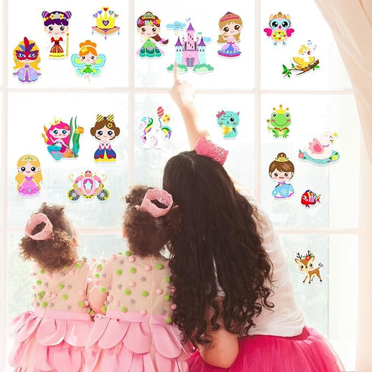 Animal Gel Window Clings for Kids – 21pcs | Thick Reusable Vinyl Stickers | Safari Jungle Animals for Bedroom Classroom Nursery & Party