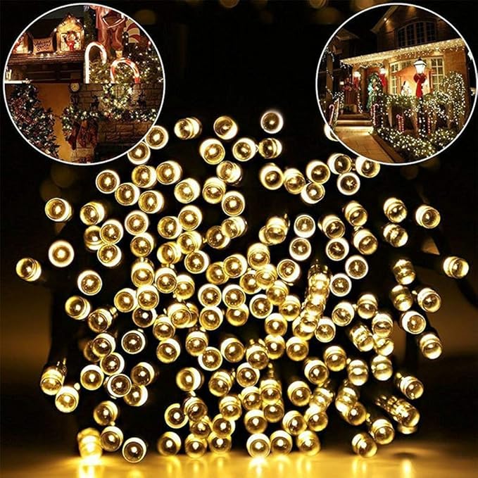 Warm white mini LED lights on green wire, starry scatter of glowing round bulbs