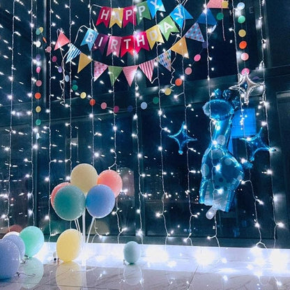 Cool White LED Curtain Fairy Lights – 306 LEDs 10x10ft | 18 Dense Strands 8 Modes Memory Function | Bedroom Wedding Party Backdrop Indoor