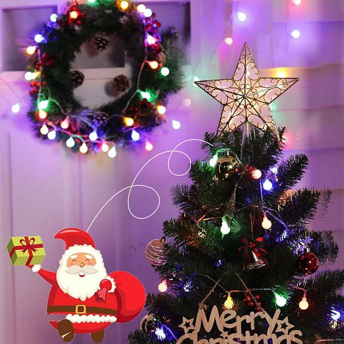 USB Mini Globe String Lights – 33ft 100 LED | 2-in-1 Multicolour & Warm White | 8 Modes Remote Timer | Indoor Outdoor Party Wedding Christmas Camping