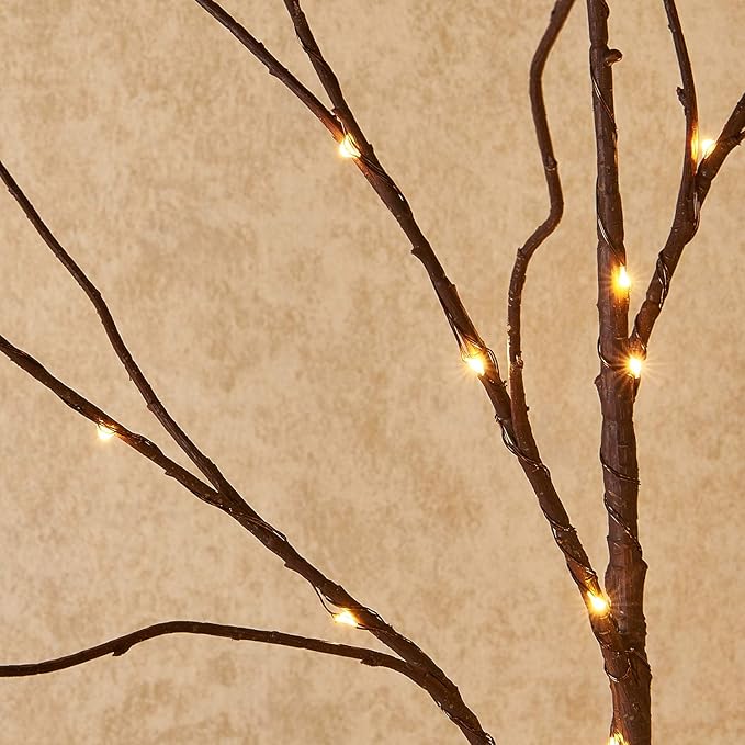 Lighted Twig Branch for Vase – 32" 150 LED Warm White | Flexible Willow Branches Timer & Dimmer | Wedding Centrepiece Christmas Holiday Party Decor