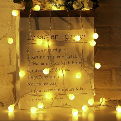 Mini Globe String Lights – 66ft 200 LED Warm White | IP44 Waterproof | Remote & Timer | Indoor Outdoor Party Wedding Garden Christmas