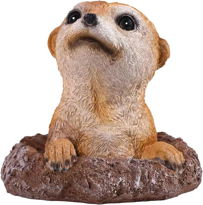 Meerkat Garden Statue - Lifelike 6-Inch Animal Outdoor Decor