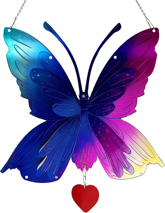 Stainless Steel Butterfly Garden Ornament - Hanging Outdoor and Home Wall Decor